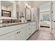 Elegant bathroom with double vanity and granite countertops at 4998 Looking Glass Trl, Denver, NC 28037