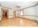 Bedroom with hardwood floors, trim, and neutral walls creating a serene and comfortable retreat at 531 Elm St, Salisbury, NC 28144