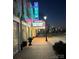 Gem Theatre building exterior at night, showcasing its neon sign and Art Deco architecture at 5831 Mantle Way, Kannapolis, NC 28081