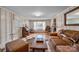 Cozy living room featuring leather couches and a wood coffee table at 11745 Stokes Ferry Rd, Gold Hill, NC 28071