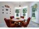 Bright breakfast nook featuring a round table and four chairs, with backyard views at 119 Barton Pl, Mooresville, NC 28117