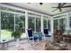 Relaxing sunroom with wicker furniture and plenty of natural light at 119 Barton Pl, Mooresville, NC 28117