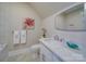 Clean bathroom with white vanity and marble countertop at 168 Tanglewood Cv, Belmont, NC 28012