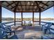 Relaxing gazebo on the dock overlooking the lake at 168 Tanglewood Cv, Belmont, NC 28012