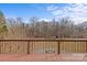 Spacious wooden deck overlooking lush backyard and mature trees at 2050 Stoney Creek Nw Dr, Concord, NC 28027