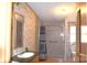 Bathroom with shower/tub combo, vanity, and toilet at 3300 Bendwood Rd, Newton, NC 28658