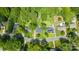 Overhead shot of neighborhood showing well-spaced homes amidst lush green surroundings at 3531 Enfield Rd, Charlotte, NC 28205