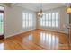 Bright dining area with hardwood floors and plantation shutters at 3624 Ramsey Rd, Sharon, SC 29742