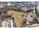 Aerial view of Alexander Park featuring athletic fields, tennis courts, and parking at 780 N Davidson St, Charlotte, NC 28202