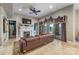 Basement recreation area with fireplace and lake views at 8128 Bayview Ln, Belmont, NC 28012