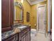 Bathroom with granite countertop and walk-in shower at 8128 Bayview Ln, Belmont, NC 28012