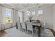 Elegant dining room featuring coffered ceiling, chandelier, large windows with curtains, and seating for six at 820 Regulus Ct, York, SC 29745