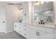 Modern bathroom featuring dual vanities, quartz countertops, and black hardware at 1008 Marquis Hills Dr # Mas0106, Fort Mill, SC 29715