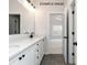 Stylish bathroom with dual sinks, quartz countertops, and modern matte black fixtures at 1008 Marquis Hills Dr # Mas0106, Fort Mill, SC 29715