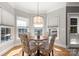 Cozy breakfast nook with a pendant light, decorative chairs, and natural light streaming through the windows at 1016 Antioch Woods Ln # 36, Weddington, NC 28104