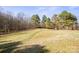 Large backyard featuring mature trees and lush green space, ideal for outdoor activities at 145 Morcroft Ln, Cleveland, NC 27013