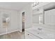 Bathroom vanity with a view from the window at 145 Morcroft Ln, Cleveland, NC 27013