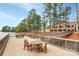 Beautiful lakefront view with a spacious deck featuring tables and chairs for outdoor enjoyment at 17563 Hawks View Dr, Fort Mill, SC 29707