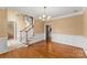 Formal dining room with hardwood floors and wainscoting at 308 41St Avenue Nw Pl, Hickory, NC 28601