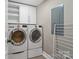 Functional laundry room with front-load washer and dryer and built-in cabinetry at 3939 Sussex Ave, Charlotte, NC 28210