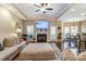 Spacious living room with fireplace, hardwood floors and large windows at 573 Church St, Locust, NC 28097