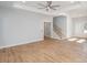 Spacious living room with hardwood floors and a modern staircase at 136 Autumn Blaze Rd, China Grove, NC 28023