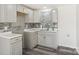 Updated kitchen with gray cabinets and marble countertops at 2091 & 2095 Catawba River Rd, Fort Lawn, SC 29714