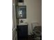 Bathroom vanity featuring a white sink, dark blue cabinets, and a toilet at 211 Brooklyn Ave, Lancaster, SC 29720