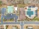 Aerial view of the community center showcasing the pool, playground, and basketball court at 2201 Bluebell Way, Tega Cay, SC 29708