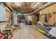 Unfinished basement offers ample storage with exposed ceiling and quirky decorative palm tree at 2498 Smith Harbour Dr, Denver, NC 28037
