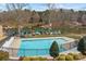 Relaxing community pool with boat docks and lake views, surrounded by trees and green space, ideal for summer enjoyment at 2498 Smith Harbour Dr, Denver, NC 28037
