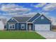 Stunning blue house with a two-car garage and well-manicured lawn at 3081 Meadowcrest Dr # 27, Clover, SC 29710