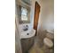 Bathroom with updated vanity and marble floor at 3581 Thompson St, Newton, NC 28658