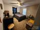 Simple bedroom with a double bed and ceiling fan at 3581 Thompson St, Newton, NC 28658