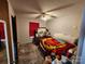 Bedroom with a floral comforter and ceiling fan at 3581 Thompson St, Newton, NC 28658