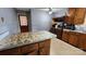 View of kitchen with stainless steel appliances and wood cabinets at 3581 Thompson St, Newton, NC 28658