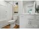 Bathroom with a tub-shower combination and white vanity at 604 Cassidy Ct, Clover, SC 29710