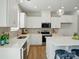 Modern kitchen with stainless steel appliances, white cabinets, and stylish countertops at 604 Cassidy Ct, Clover, SC 29710