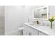 Bright bathroom with white vanity, quartz countertop, and LED mirror at 809 Miller St, Gastonia, NC 28052