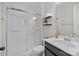 Modern bathroom with a sleek glass-enclosed shower and contemporary fixtures at 840 Pecan Tree Ln, Fort Mill, SC 29715