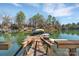 Dock in the water with boats, close to the property and other homes on the lake at 1077 Gauguin Ln, Tega Cay, SC 29708
