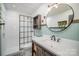 Modern bathroom with subway tile shower and updated vanity at 1304 Armstrong Ford Rd, Belmont, NC 28012