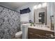 Bathroom with a shower/tub combo and updated vanity at 1316 Neal Hawkins Rd, Gastonia, NC 28056