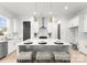 Kitchen island featuring bar stool seating, stainless appliances, and modern pendant lighting at 2221 Edison St, Charlotte, NC 28206