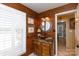 Charming bathroom with wood vanity and vessel sink at 3474 Lake Wylie Dr, Rock Hill, SC 29732