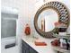 Bathroom with large mirror and updated vanity at 3474 Lake Wylie Dr, Rock Hill, SC 29732