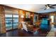 Living room with lake views, fireplace, and hardwood floors at 3474 Lake Wylie Dr, Rock Hill, SC 29732