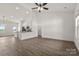 Open floor plan featuring kitchen with granite countertop, and large living area at 5177 Flay Rd, Lincolnton, NC 28021