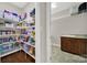 Large walk-in pantry filled with organized shelving and a laundry area with a sink at 10120 Garman Hill Dr, Charlotte, NC 28214