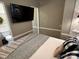 Bedroom with a queen-size bed and flat-screen TV at 130 Badin Lake Cir, New London, NC 28127